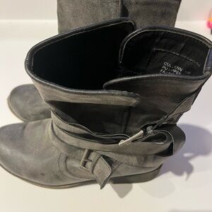 Madden Girl Charcoal Ankle Booties